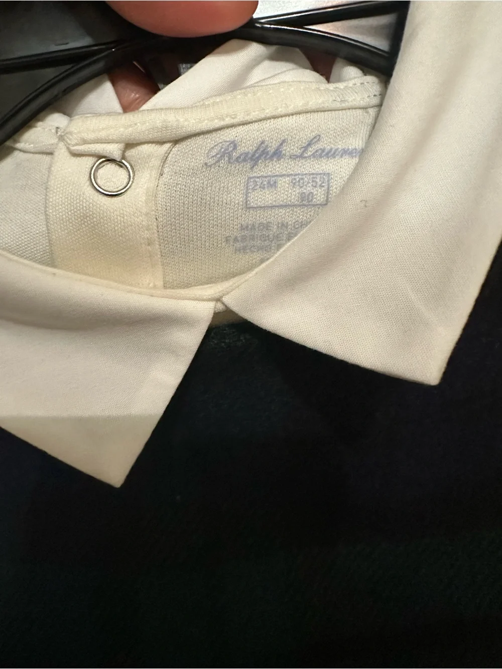 Ralph Lauren Wool Green and Navy Plaid Infant Romper with White Collared Shirt